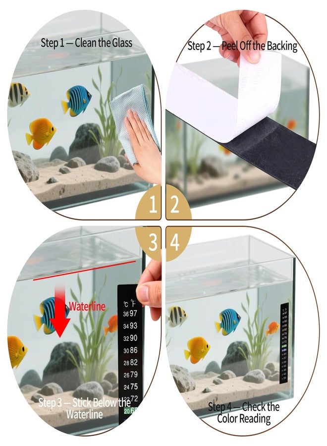 Creztail 6 Pack Aquarium Thermometer Strips, 39-97℉ Fish Tank Thermometer Tape, Amphibian and Reptile Thermometer Stickers, Adhesive Brewing Thermometer Stickers for Kombucha, Wine & Beer - Image 5